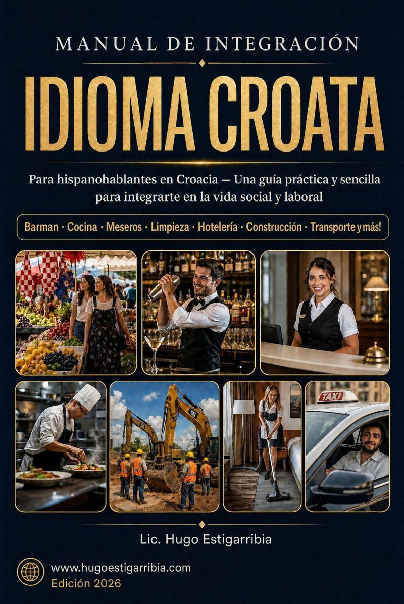 Portada del Manual de Integración – Idioma Croata, edición 2026, de Hugo Estigarribia